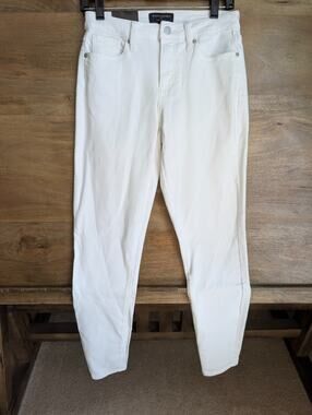 NWT Banana Republic Curvy Vintage Jeans Women 26/2 Tall White Stretch Skinny Leg
